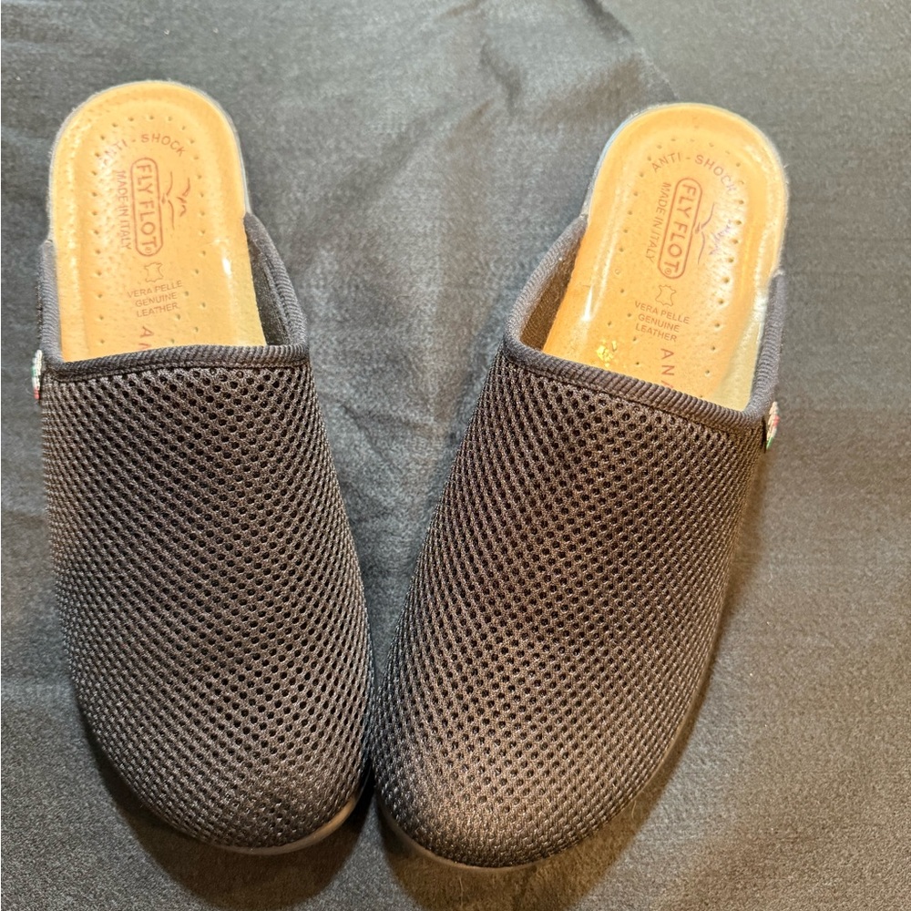Black Mesh Slip-On Shoes